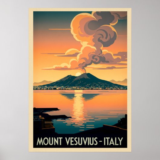 イタリアのヴェスヴィオ火山 V06 ポスター (正面)