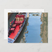 イタリアのヴェネツィアにあるゴンドラ船の後部 ポストカード (正面/裏面)
