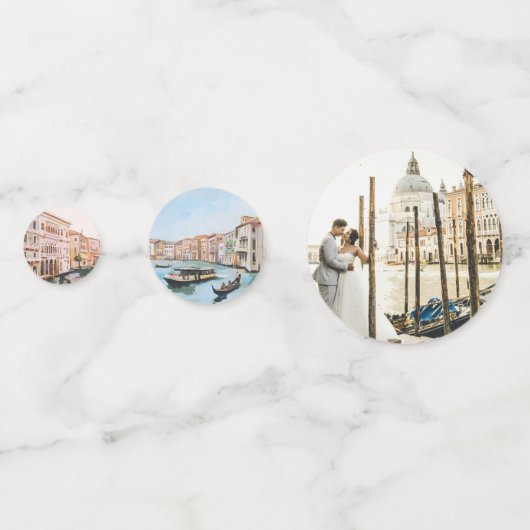 イタリアのヴェネツィアの大運河の結婚絵画 コンフェッティ (正面)