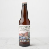 イタリアのヴェネツィアの大運河の結婚絵画 ビールラベル (正面)