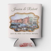 イタリアのヴェネツィアの大運河の結婚絵画 缶クーラー (正面)