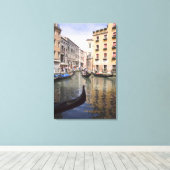 イタリアのヴェネツィアの運河にゴンドラ キャンバスプリント (インサイチュ (ウッドフロア))
