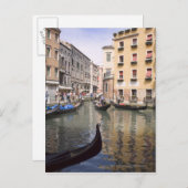 イタリアのヴェネツィアの運河にゴンドラ ポストカード (正面/裏面)