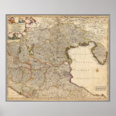 イタリアのヴェネツィア地域の地図 ポスター (正面)