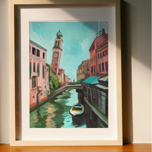 イタリアのヴェネツィア絵を描リオ・デイ・グレシ ポスター