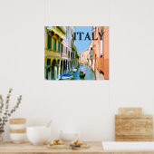 イタリアのヴェネツィア運河のゴンドラ ポスター (キッチン)