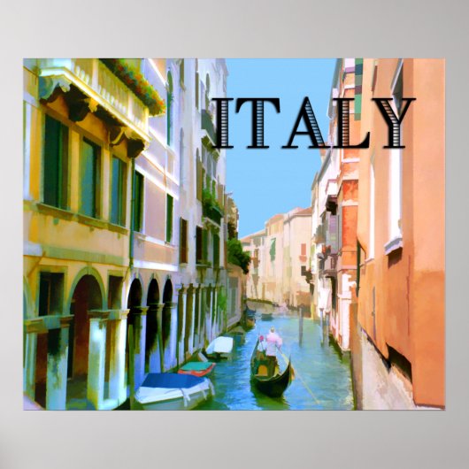 イタリアのヴェネツィア運河のゴンドラ ポスター (正面)