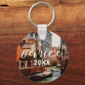 イタリアのヴェネツィア運河ゴンドラ写真 キーホルダー (正面)