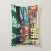 イタリアのヴェネツィア、グランド運河のゴンドラ。レトロ アクセントクッション (正面(垂直))