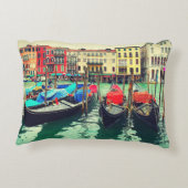 イタリアのヴェネツィア、グランド運河のゴンドラ。レトロ アクセントクッション (裏面)