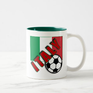 イタリアの世界のサッカーファンのTシャツ ツートーンマグカップ