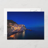 イタリアの五色の村（Cinque Terre）にあるマナローラの夕景 ポストカード (正面/裏面)