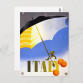 イタリアの冬ヴィンテージ旅行ポスター復元 ポストカード (正面/裏面)