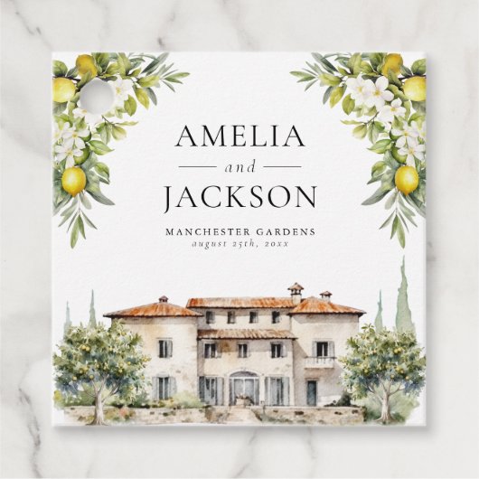 イタリアの別荘 レモンとオリーブ フェイバータグ (正面)