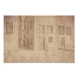イタリアの古い街並みのプリント/絵/壁のインテリア雑貨 フォトプリント