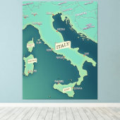 イタリアの古典的な地図 キャンバスプリント (インサイチュ (ウッドフロア))