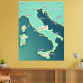 イタリアの古典的な地図 キャンバスプリント (インサイチュ (リビング))