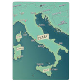 イタリアの古典的な地図 クリップボード (裏面)