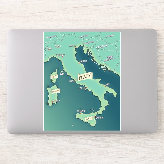 イタリアの古典的な地図 シール (コンピューター)