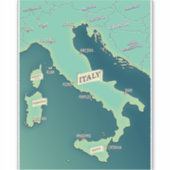 イタリアの古典的な地図 シール (正面)