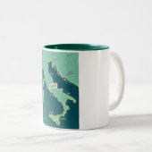 イタリアの古典的な地図 ツートーンマグカップ (正面右)