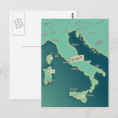 イタリアの古典的な地図 ポストカード (正面/裏面)