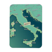 イタリアの古典的な地図 マグネット (縦)