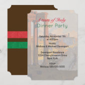 イタリアの味を楽しむディナーパーティーのご招待 招待状 (正面/裏面)