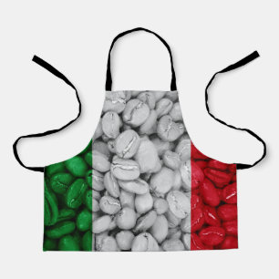 イタリアの国旗とコーヒー エプロン