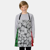 イタリアの国旗とコーヒー エプロン (着用した状態)