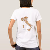 イタリアの国旗と地図のテキストTシャツ Tシャツ (裏面)