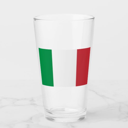 イタリアの国旗のガラスタンブラー 16オンス タンブラーグラス (正面)