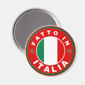 イタリアの国旗のラベルfatto italia製 マグネット (正面/裏面)