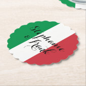 イタリアの国旗の色のウェディング ペーパーコースター (アングル)