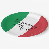 イタリアの国旗の色のウェディング ペーパープレート (アングル)