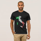 イタリアの国旗カラーマップTシャツ Tシャツ (正面フル)
