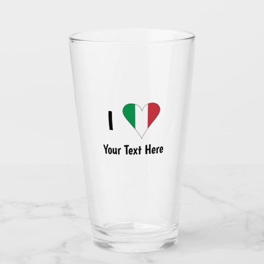 イタリアの国旗ハートが愛してる タンブラーグラス (正面)