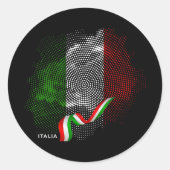 イタリアの国旗 ラウンドシール (正面)