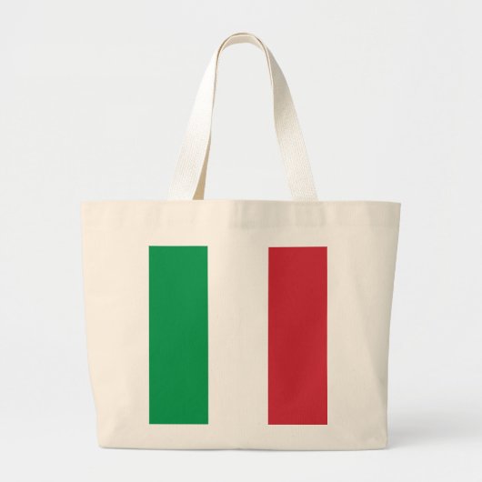 イタリアの国旗 ラージトートバッグ (正面)