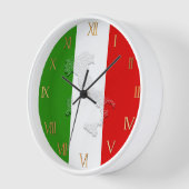 イタリアの国旗 壁時計 (傾斜)