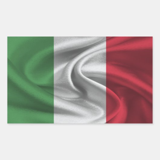 イタリアの国旗 長方形シール (正面)