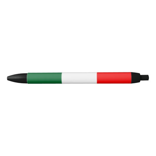 イタリアの国旗 黒ボールペン (正面)