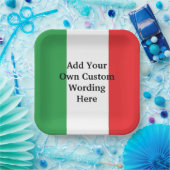 イタリアの国旗 Buon Compleanno または Anniversario  ペーパープレート (パーティー)