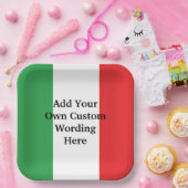 イタリアの国旗 Buon Compleanno または Anniversario  ペーパープレート (パーティー)