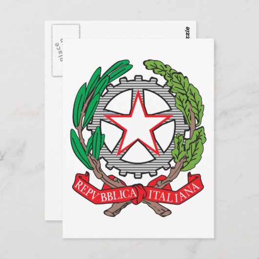 イタリアの国章 ポストカード (正面/裏面)
