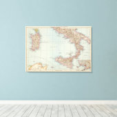イタリアの地図と旅 キャンバスプリント (インサイチュ (ウッドフロア))