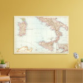 イタリアの地図と旅 キャンバスプリント (インサイチュ (リビング))