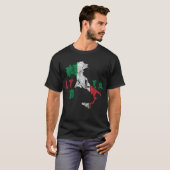 イタリアの地図と旗のヴィンテージなイタリアのお土産 Tシャツ (正面フル)