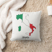 イタリアの地図にイタリア国旗をデザインしたコレクション クッション (ブランケット)