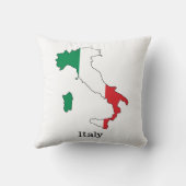 イタリアの地図にイタリア国旗をデザインしたコレクション クッション (裏面)